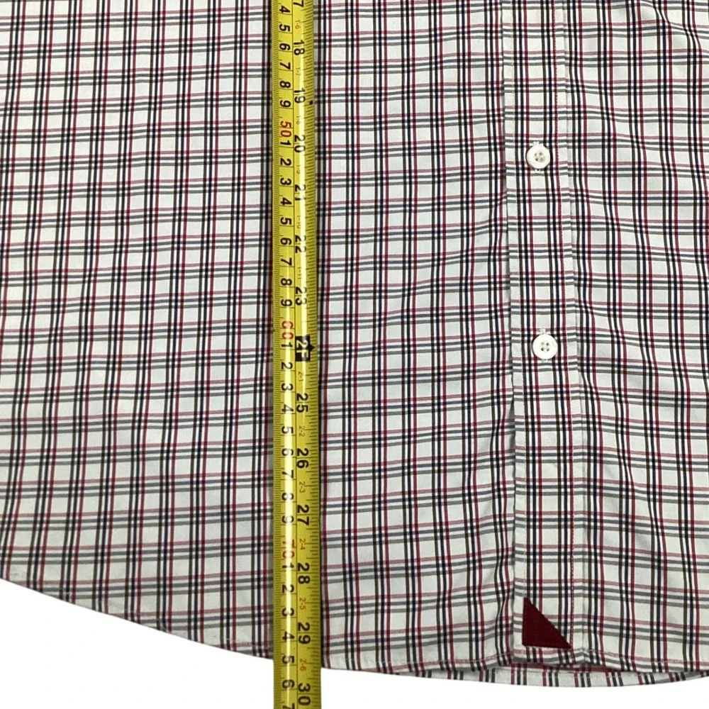 UNTUCKit Men's 2XLPlaid Button Down Long Sleeve Shirt Rosedale Red Nylon Spandex